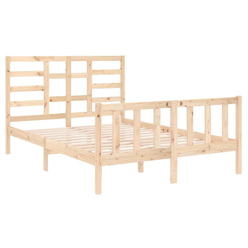 Bed Frame without Mattress Solid Wood 135x190 cm