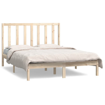 Bed Frame without Mattress 135x190 cm Solid Wood Pine