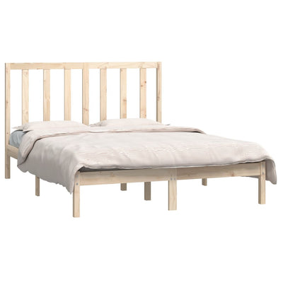 Bed Frame without Mattress 135x190 cm Solid Wood Pine