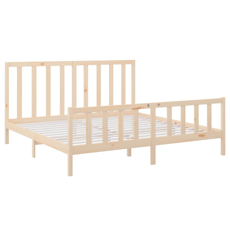 Bed Frame without Mattress 183x203 cm King Solid Wood Pine