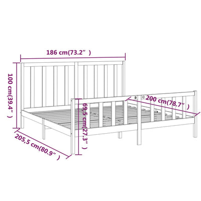 Bed Frame without Mattress 183x203 cm King Solid Wood Pine