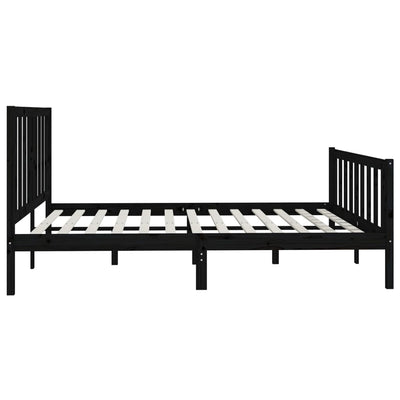 Bed Frame without Mattress Black 183x203 cm King Solid Wood