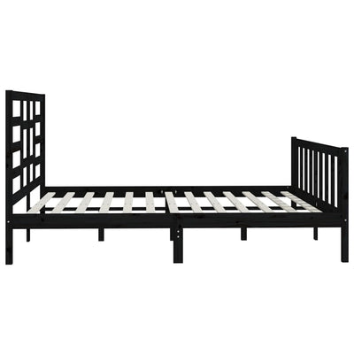 Bed Frame without Mattress Black 183x203 cm King Solid Wood