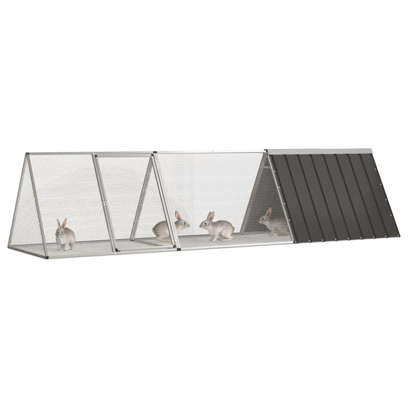 Rabbit Cage Anthracite 302.5x80.5x71 cm Galvanised Steel