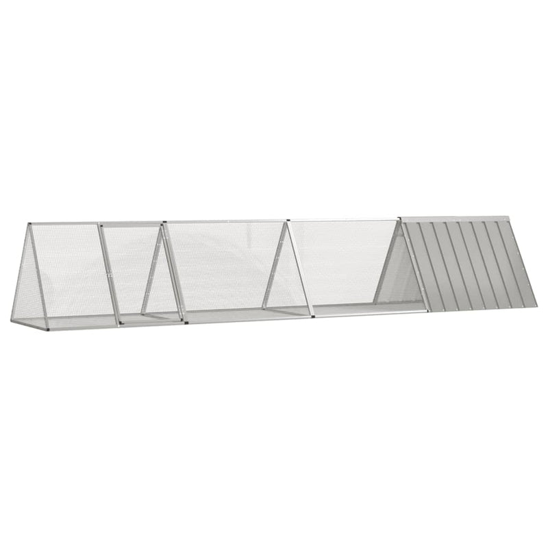 Rabbit Cage Grey 403.5x80.5x71 cm Galvanised Steel