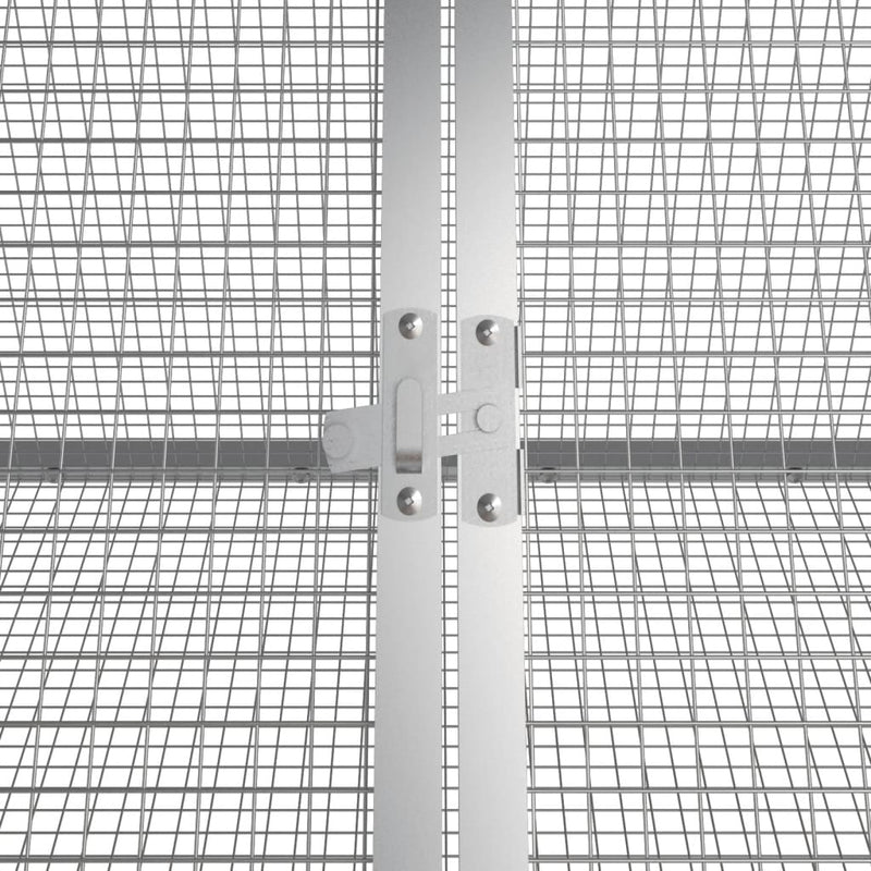 Rabbit Cage Grey 403.5x80.5x71 cm Galvanised Steel