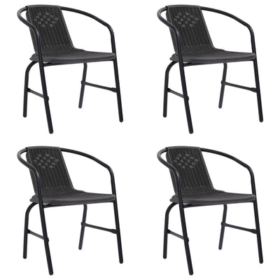 Garden Chairs 4 pcs Plastic Rattan and Steel 110 kg