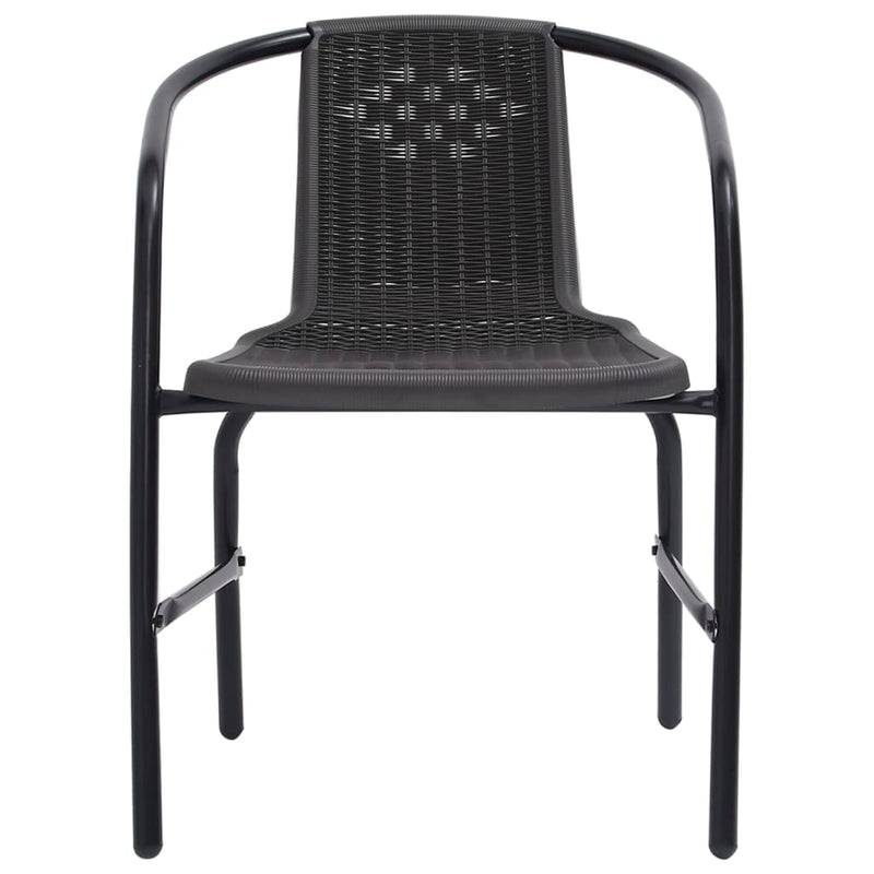 Garden Chairs 4 pcs Plastic Rattan and Steel 110 kg