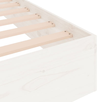 Bed Frame without Mattress White Solid Wood 183x203 cm King