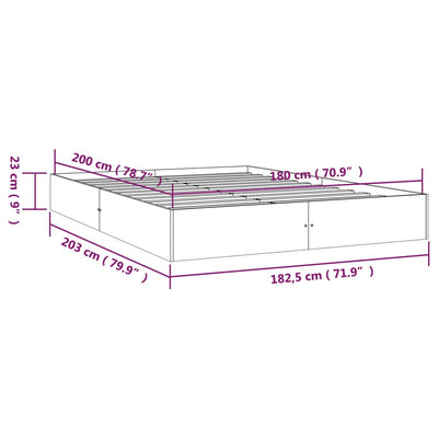 Bed Frame without Mattress White Solid Wood 183x203 cm King