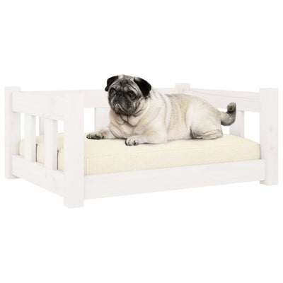 Dog Bed White 65.5x50.5x28 cm Solid Wood Pine