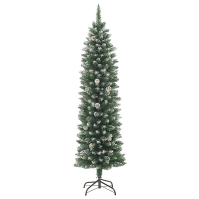 Artificial Slim Christmas Tree with Stand 210 cm PVC