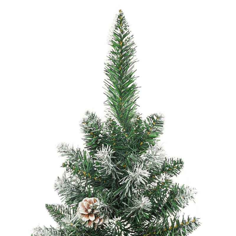 Artificial Slim Christmas Tree with Stand 240 cm PVC