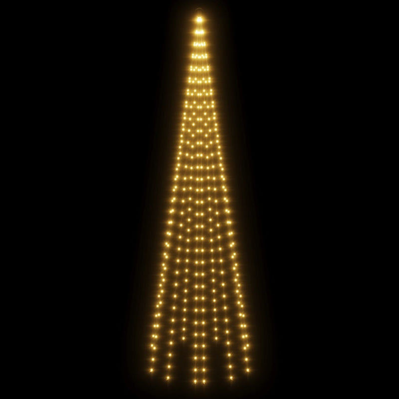 Christmas Tree on Flagpole Warm White 310 LEDs 300 cm