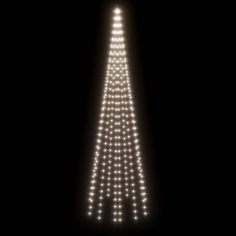 Christmas Tree on Flagpole Cold white 310 LEDs 300 cm