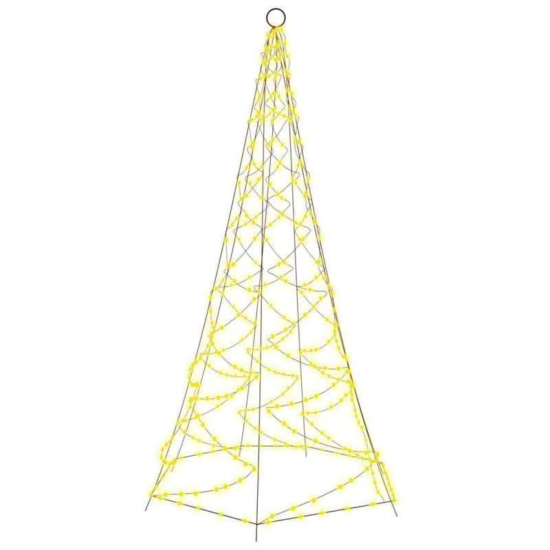 Christmas Tree on Flagpole Warm White 200 LEDs 180 cm