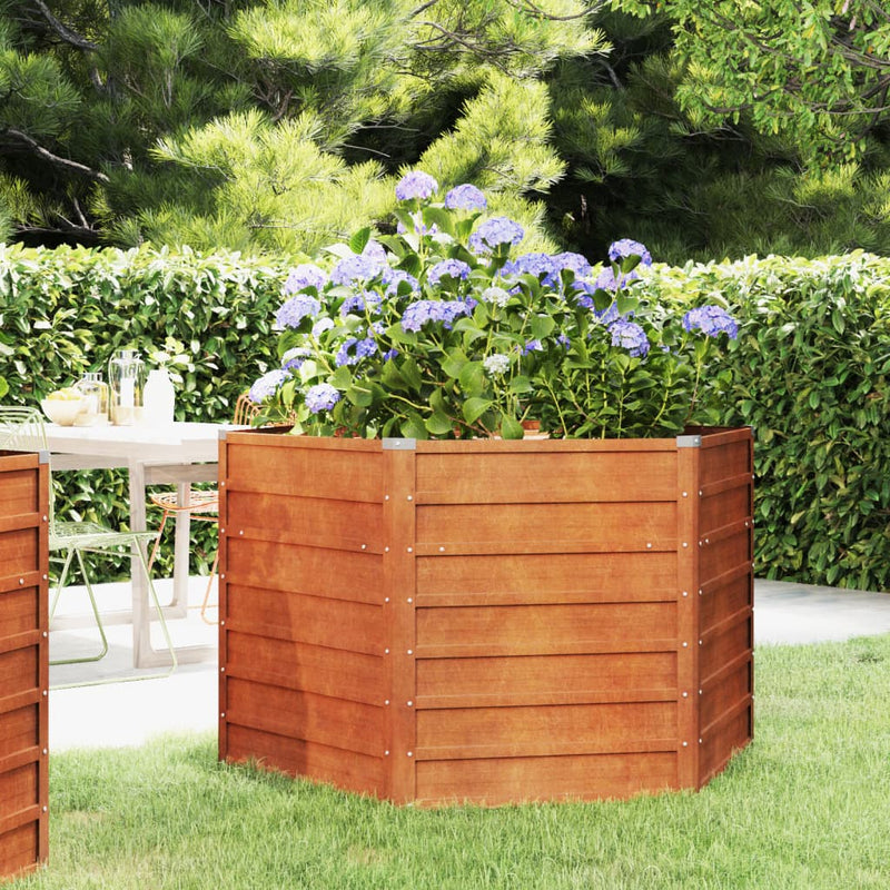 Garden Raised Bed Rusty 129x129x77 cm Corten Steel