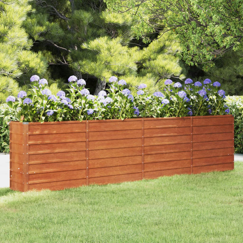 Garden Raised Bed Rusty 320x40x77 cm Corten Steel