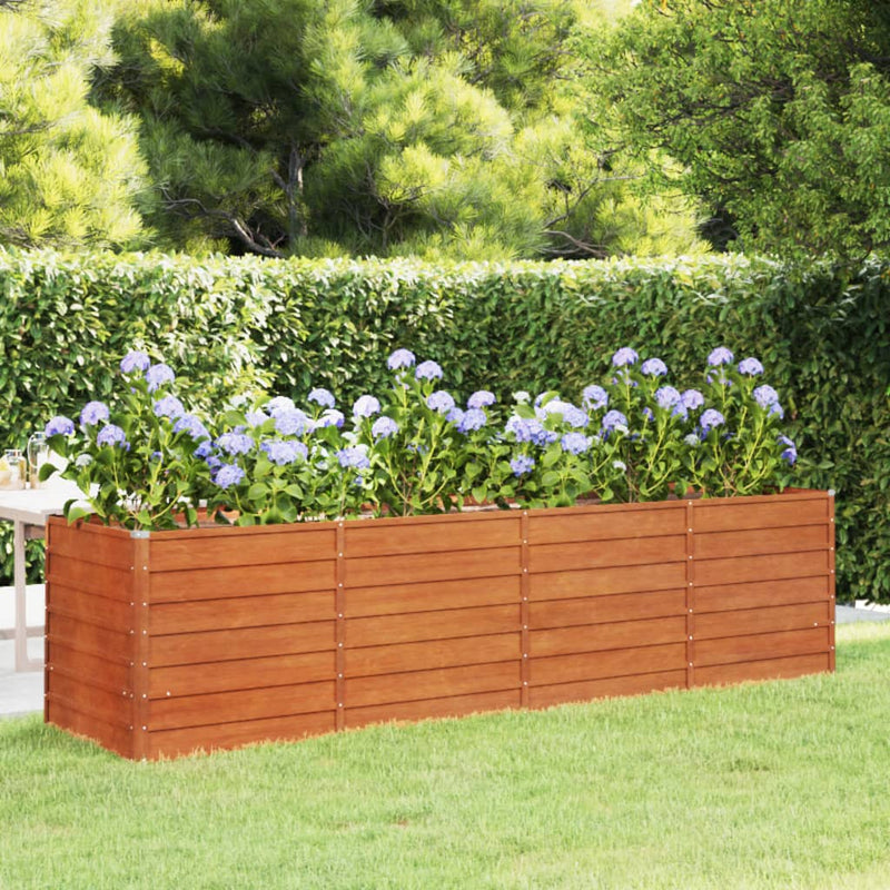 Garden Raised Bed Rusty 320x80x77 cm Corten Steel