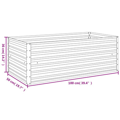 Garden Raised Bed 100x50x36 cm Corten Steel