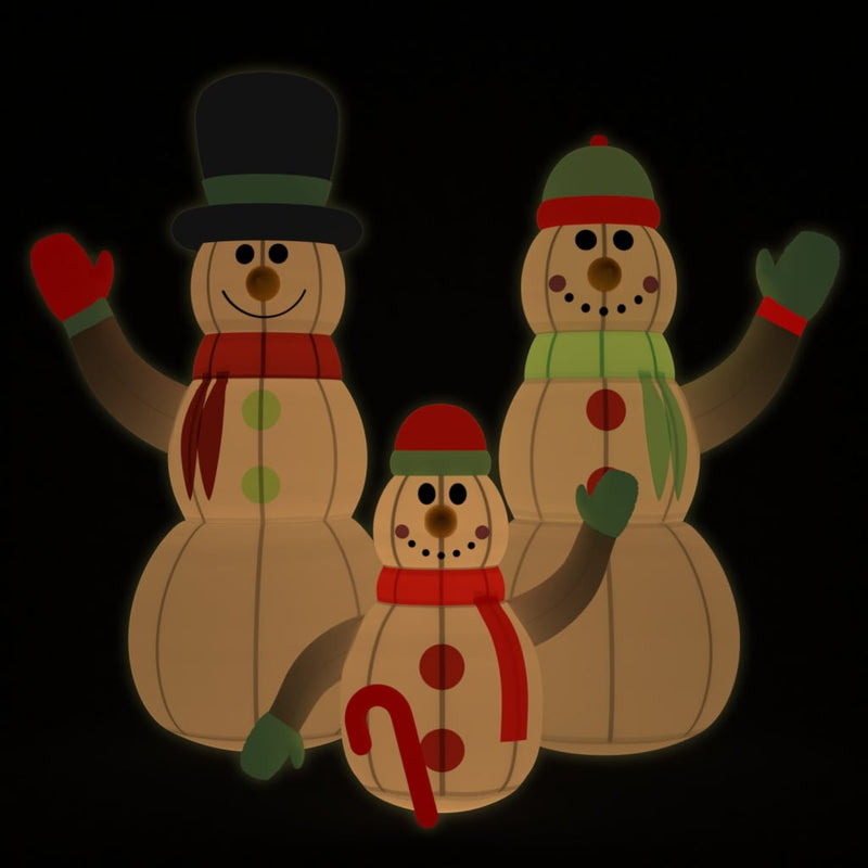 Inflatable Snowman Family with LEDs 360 cm