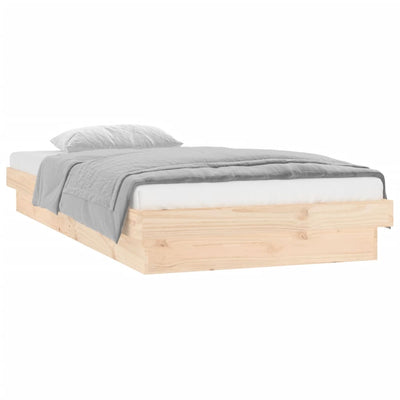 LED Bed Frame without Mattress 90x190 cm Solid Wood