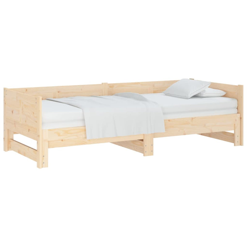 Pull-out Day Bed without Mattress Solid Wood Pine 2x(90x190) cm