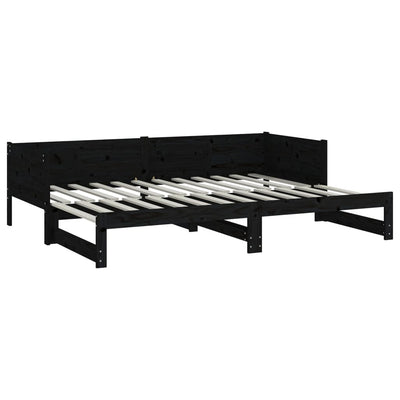 Pull-out Day Bed without Mattress Black 2x(90x190) cm