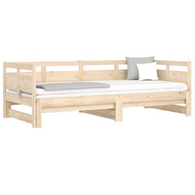 Pull-out Day Bed without Mattress Solid Wood Pine 2x(90x190) cm