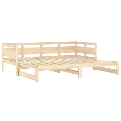 Pull-out Day Bed without Mattress Solid Wood Pine 2x(90x190) cm