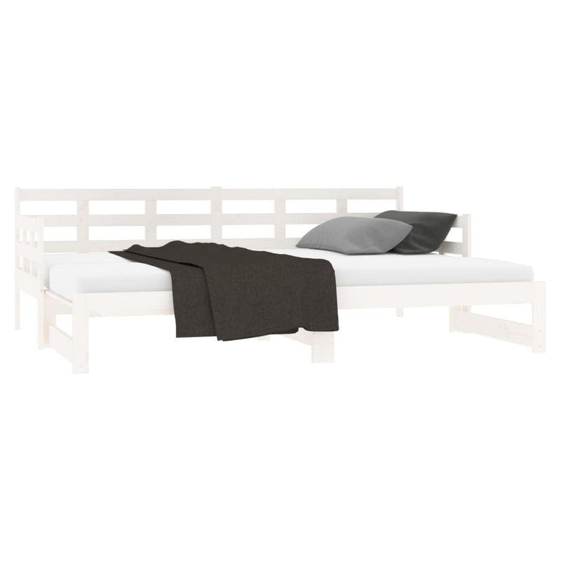 Pull-out Day Bed without Mattress White 2x(90x190) cm