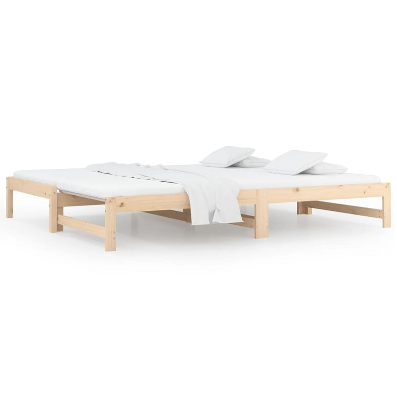 Pull-out Day Bed without Mattress 2x(90x190) cm Solid Wood Pine