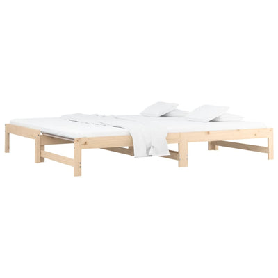 Pull-out Day Bed without Mattress 2x(90x190) cm Solid Wood Pine