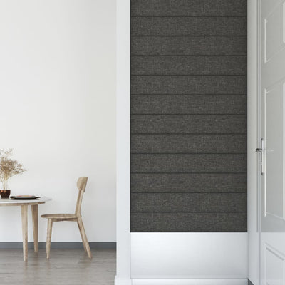 Wall Panels 12 pcs Dark Grey 90x15 cm Fabric 1.62 m²