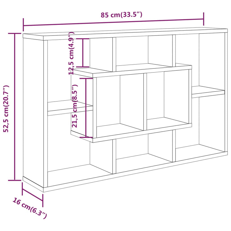 Wall Shelf White 85x16x52.5 cm Engineered Wood