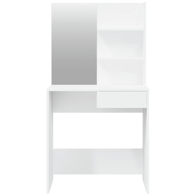 Dressing Table with Mirror White 74.5x40x141 cm