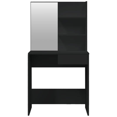 Dressing Table with Mirror Black 74.5x40x141 cm