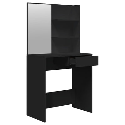 Dressing Table with Mirror Black 74.5x40x141 cm