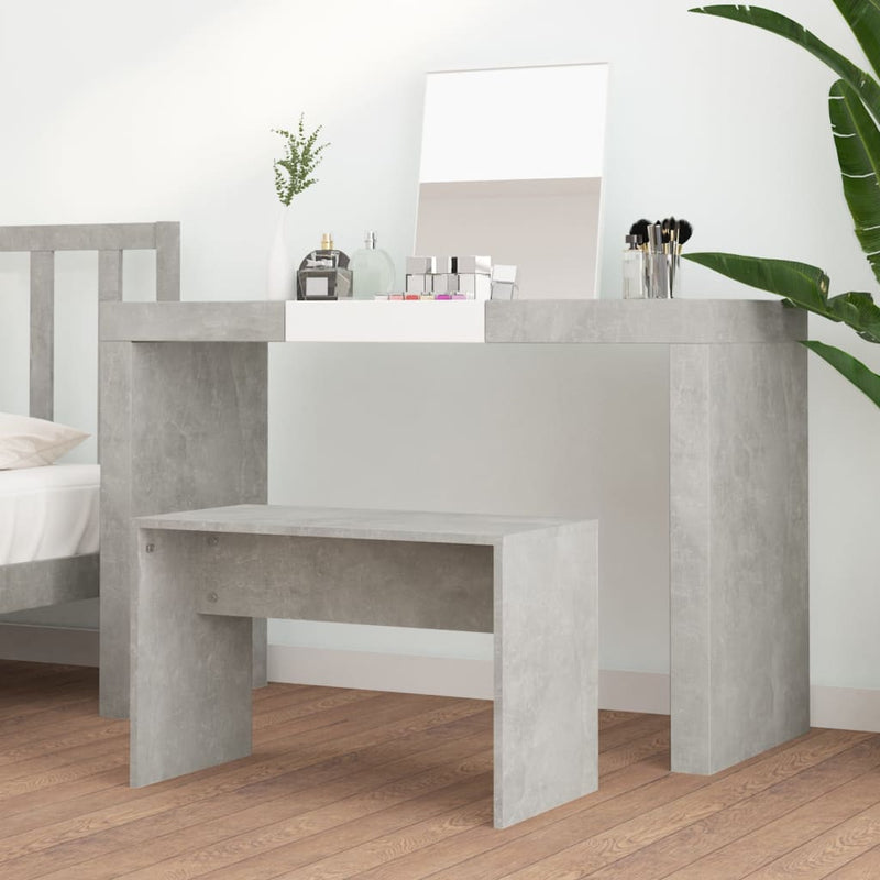 Dressing Stool Concrete Grey 70x35x45 cm Engineered Wood