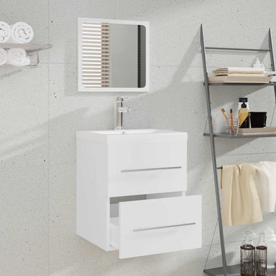 Bathroom Cabinet with Mirror White 41x38.5x48 cm