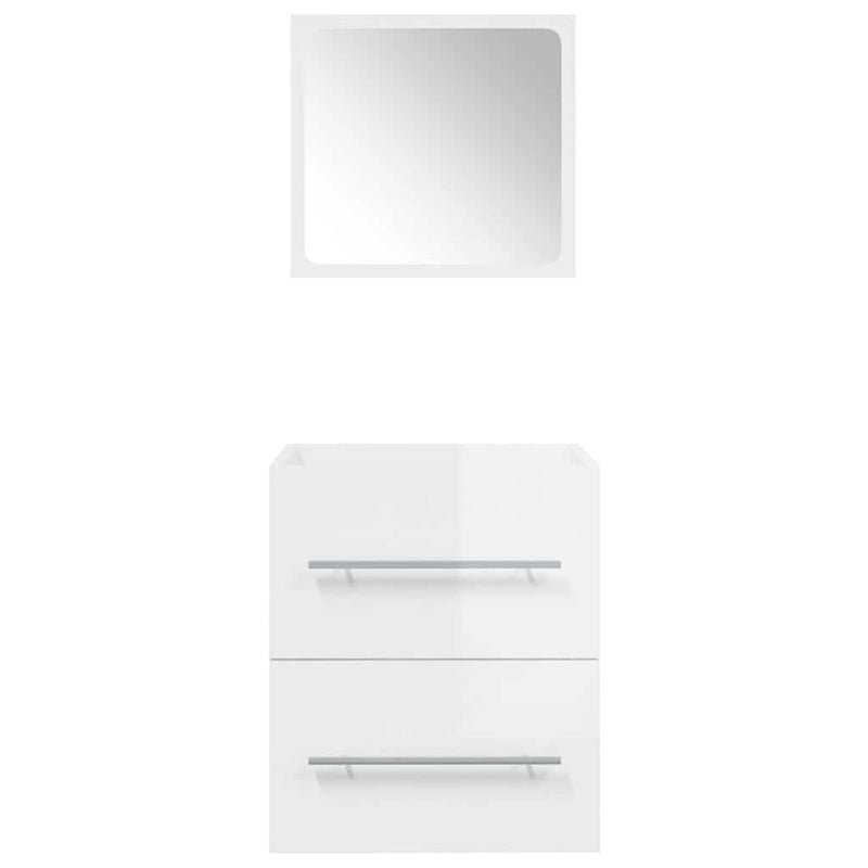 Bathroom Cabinet with Mirror High Gloss White 41x38.5x48 cm