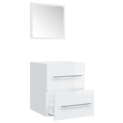 Bathroom Cabinet with Mirror High Gloss White 41x38.5x48 cm