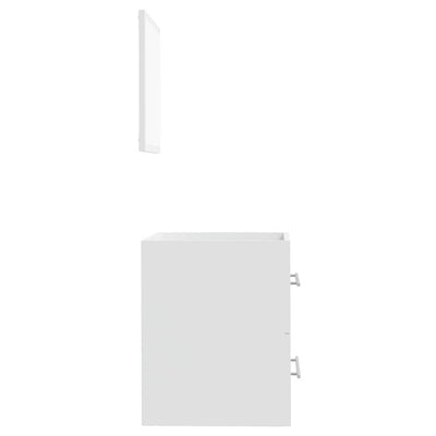 Bathroom Cabinet with Mirror High Gloss White 41x38.5x48 cm