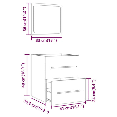 Bathroom Cabinet with Mirror High Gloss White 41x38.5x48 cm