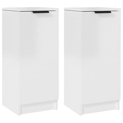 Sideboards 2 pcs High Gloss White 30x30x70 cm Engineered Wood