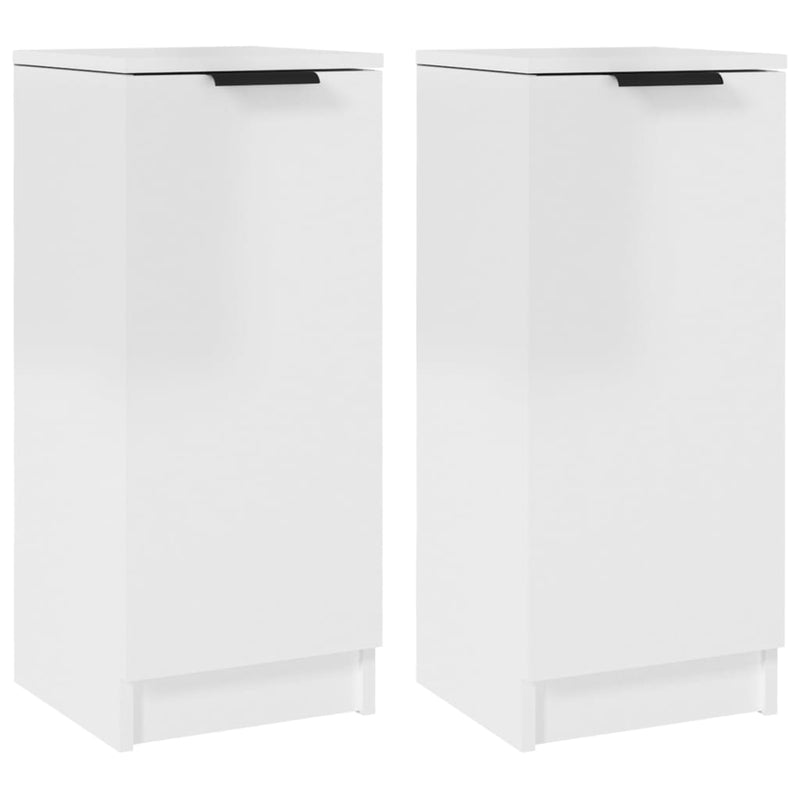 Sideboards 2 pcs High Gloss White 30x30x70 cm Engineered Wood