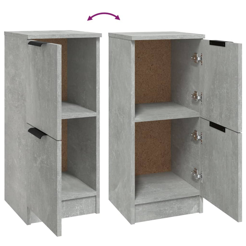 Sideboards 2 pcs Concrete Grey 30x30x70 cm Engineered Wood