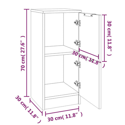 Sideboards 2 pcs Concrete Grey 30x30x70 cm Engineered Wood