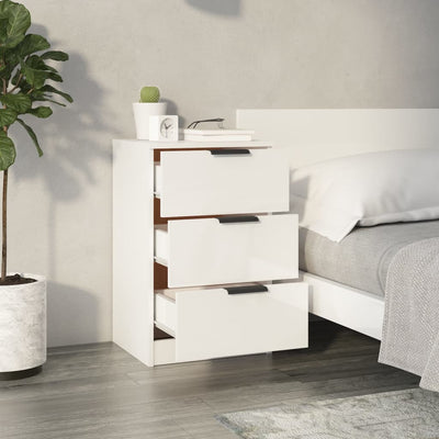 Bedside Cabinets 2 pcs High Gloss White 40x36x65 cm