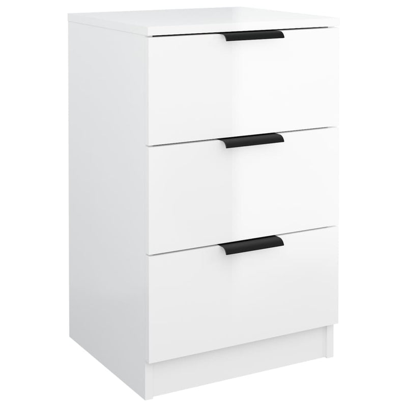 Bedside Cabinets 2 pcs High Gloss White 40x36x65 cm